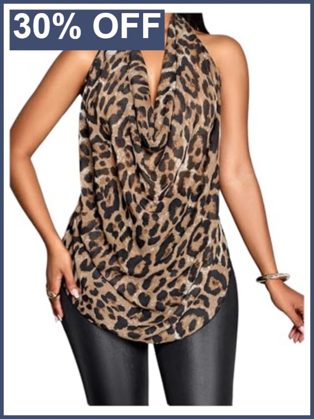 Y2K Leopard Print Halter Mesh Top Tie Backless Asymmetric Hem